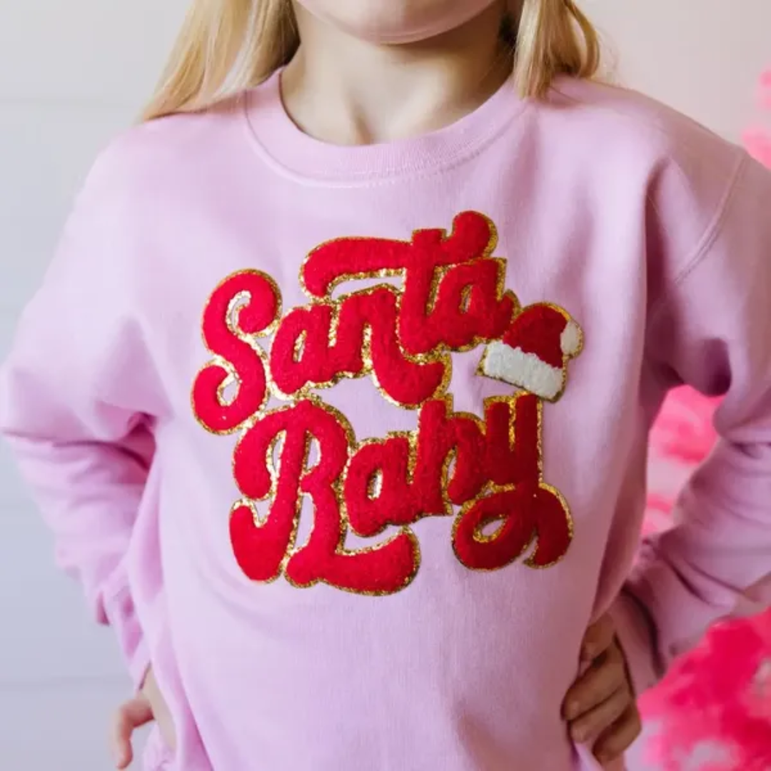 Santa Baby Girls Pink Sweatshirt