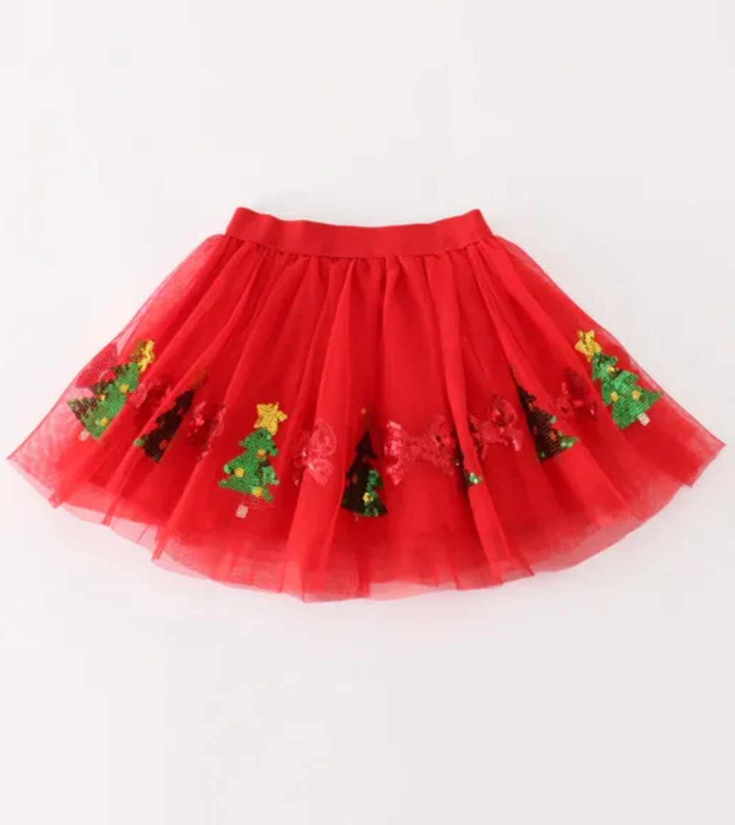 Red Christmas Tree and Bow Tutu