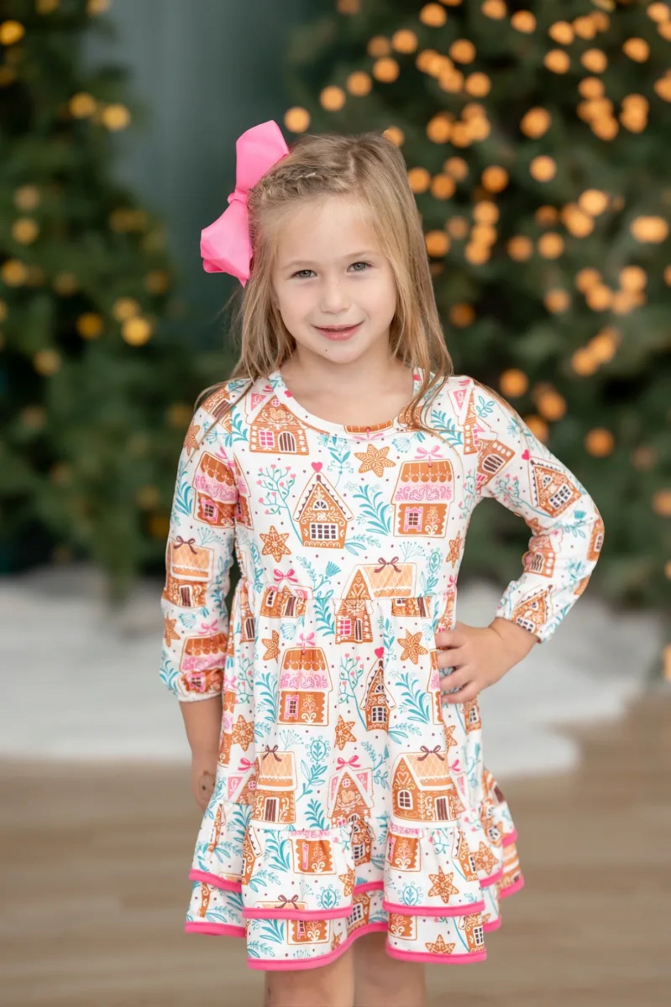 Girls Ruffle Gingerbread Dress