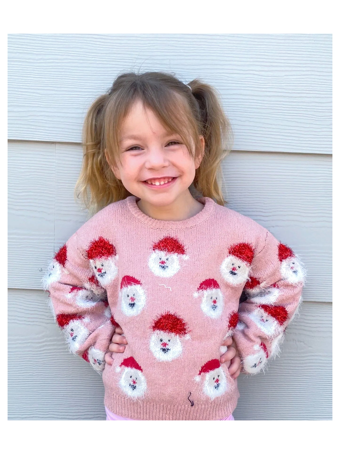 Kid's Fuzzy Santa Christmas Sweater