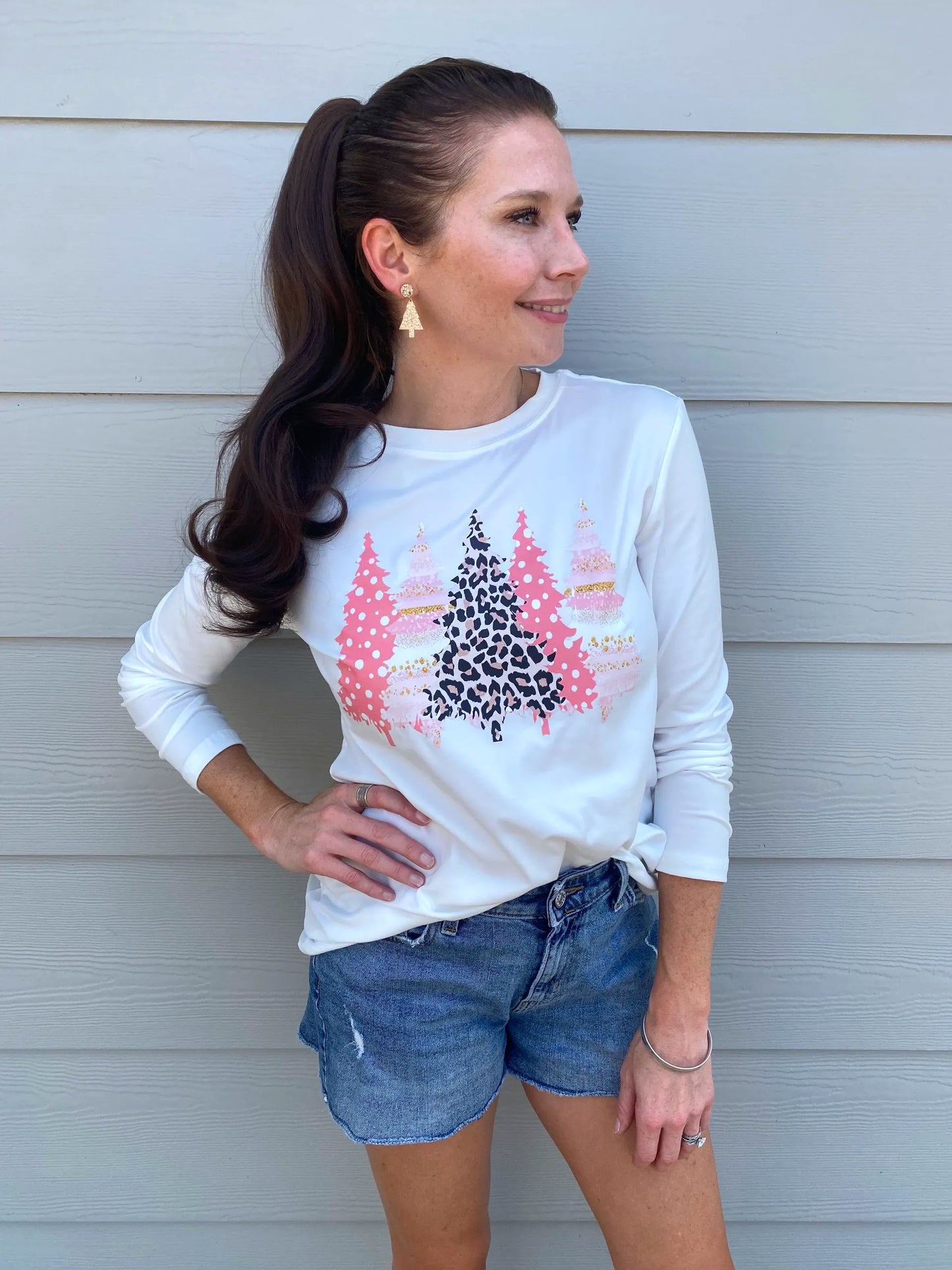 Christmas Tree Print Long Sleeve