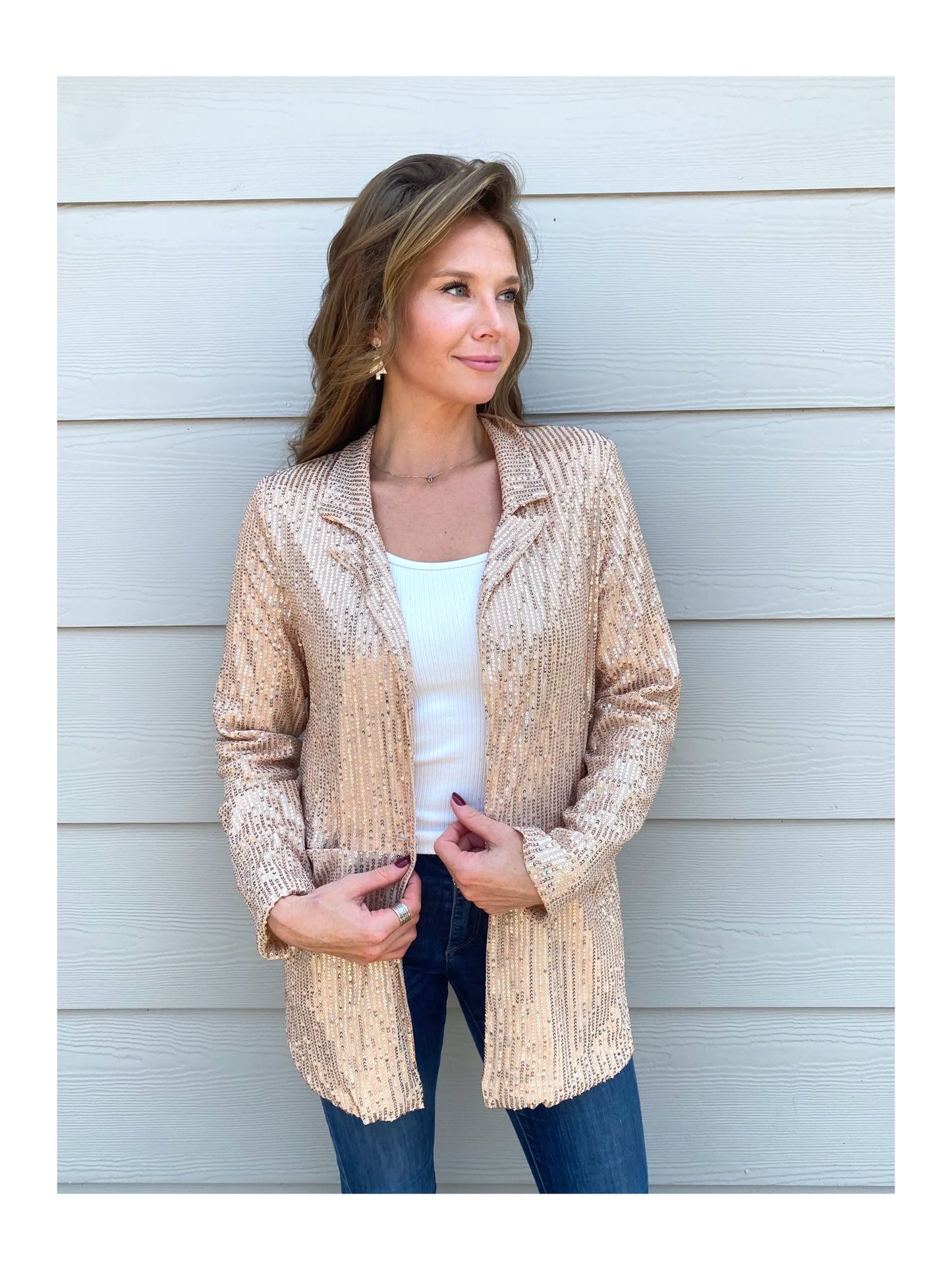 Gold Sequin Blazer