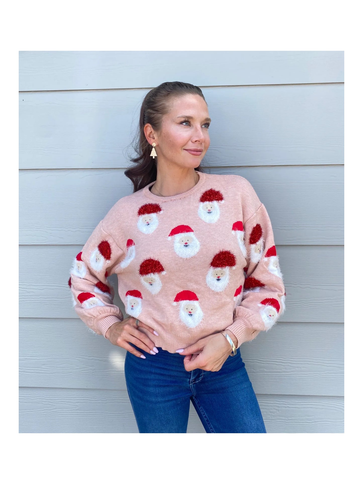 Soft Fuzzy Santa Crop Sweater