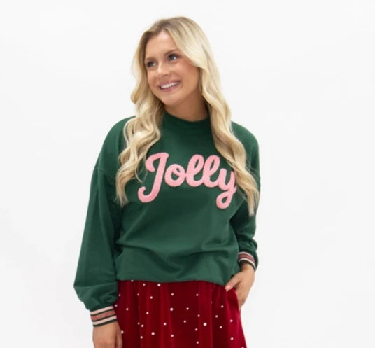 Pink and Green Jolly Sweatshirt
