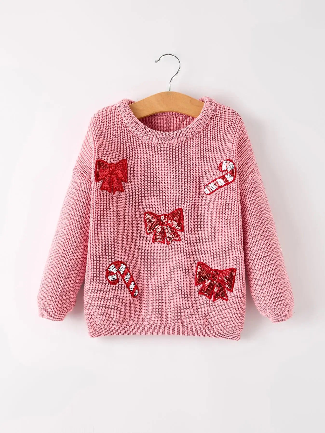 Winter Bow and Candy Cane Sweater