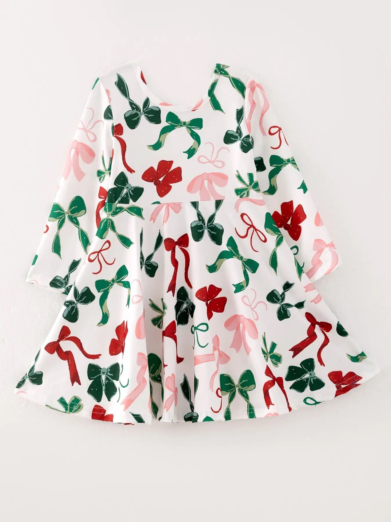 Christmas Bow Print Dress