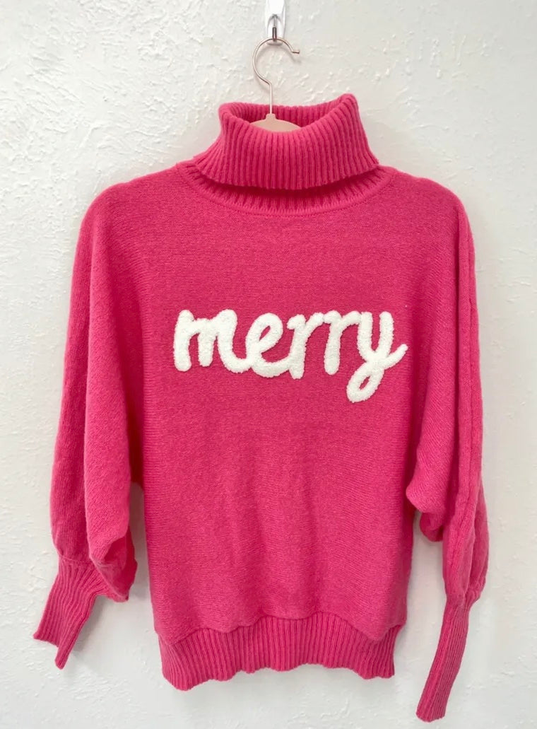 Merry Pink Turtleneck Sweater