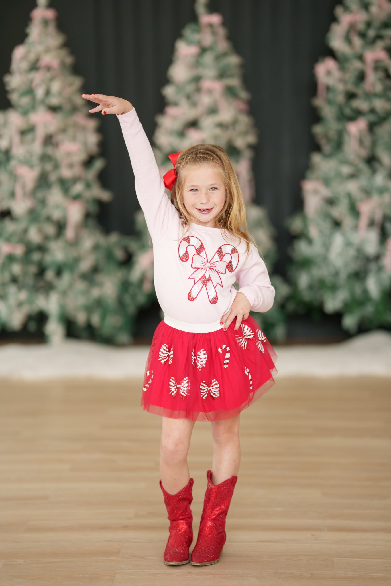 Girls Red Candy Cane Tutu