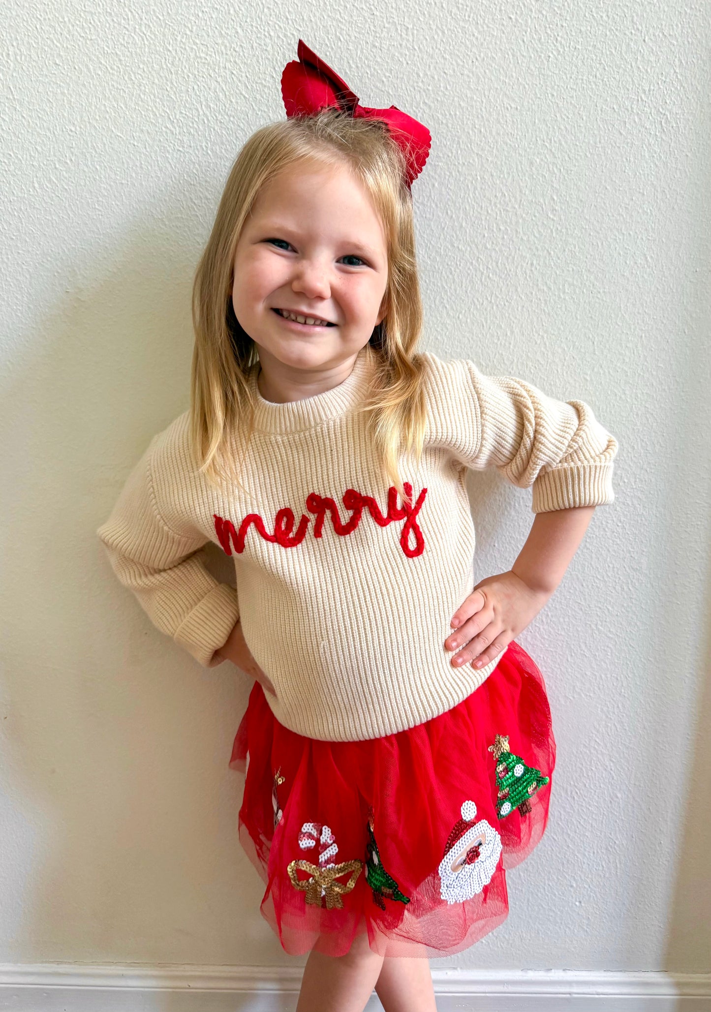 Red Santa and Trees Tutu