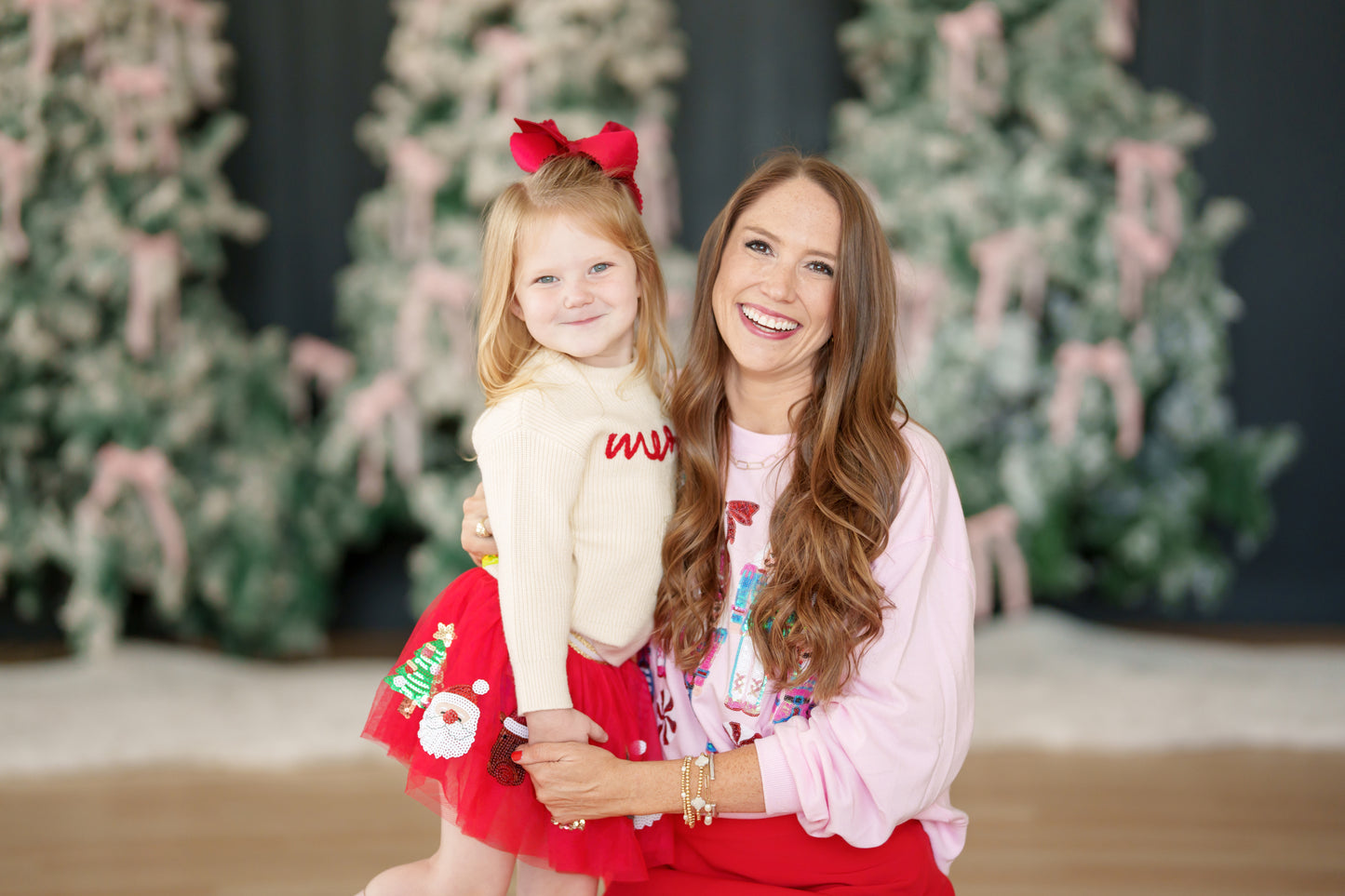 White Girls Red Merry Embroidery Sweater