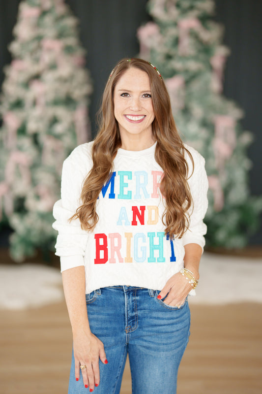 Merry and Bright Quilted Sweatshirt