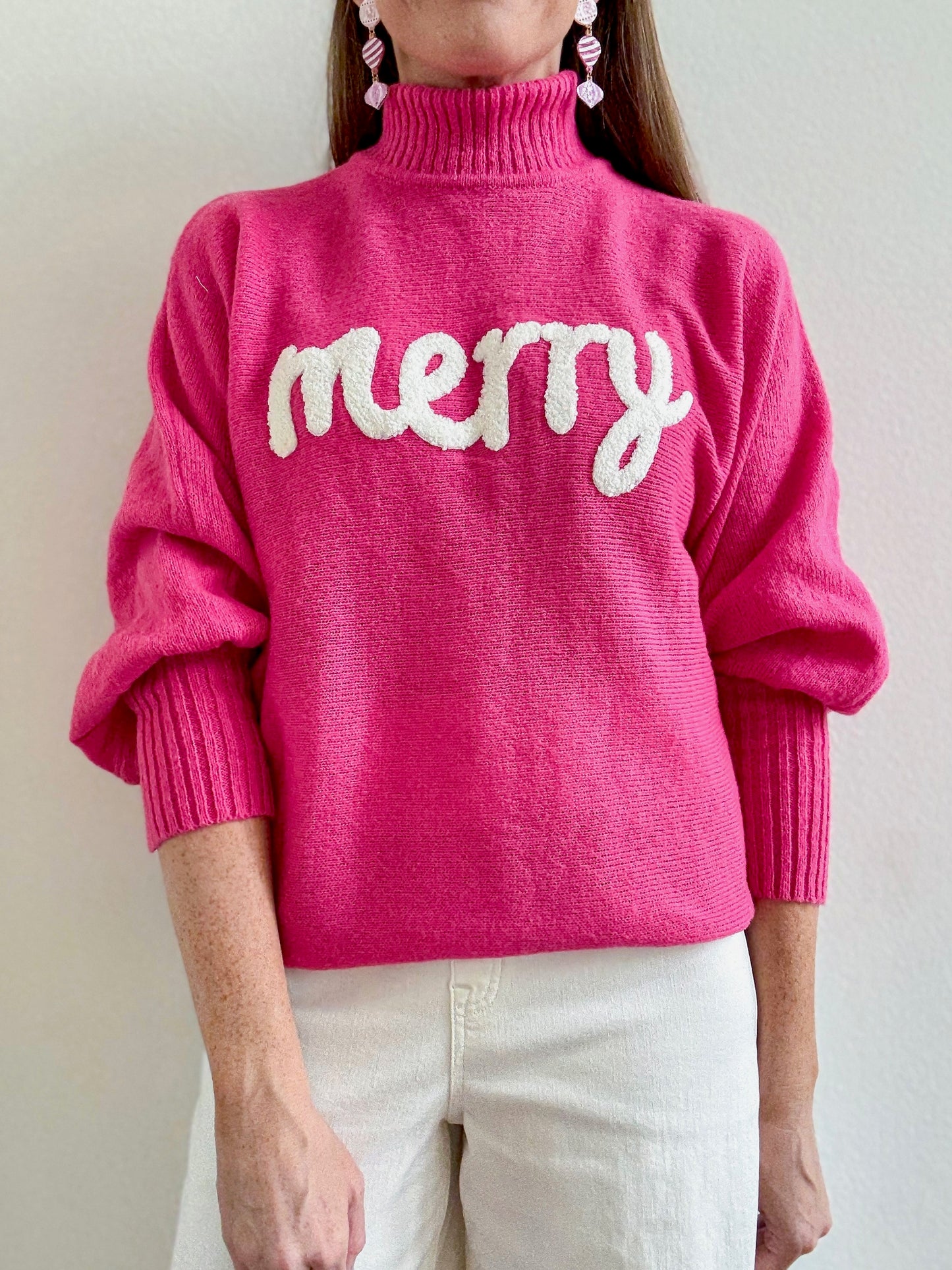 Merry Pink Turtleneck Sweater