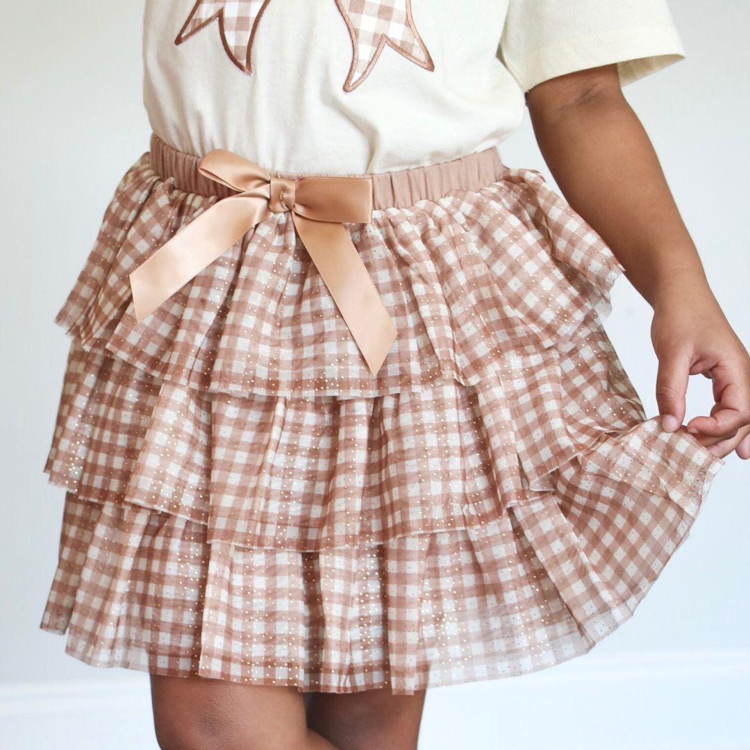 Girls Gingham Tulle Rodeo Tutu