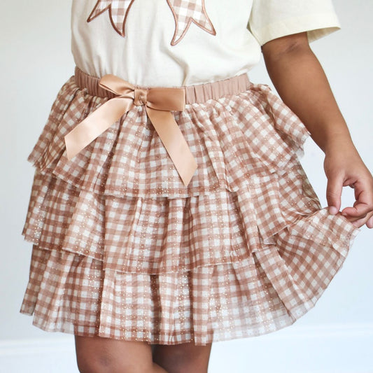 Girls Gingham Tulle Rodeo Tutu