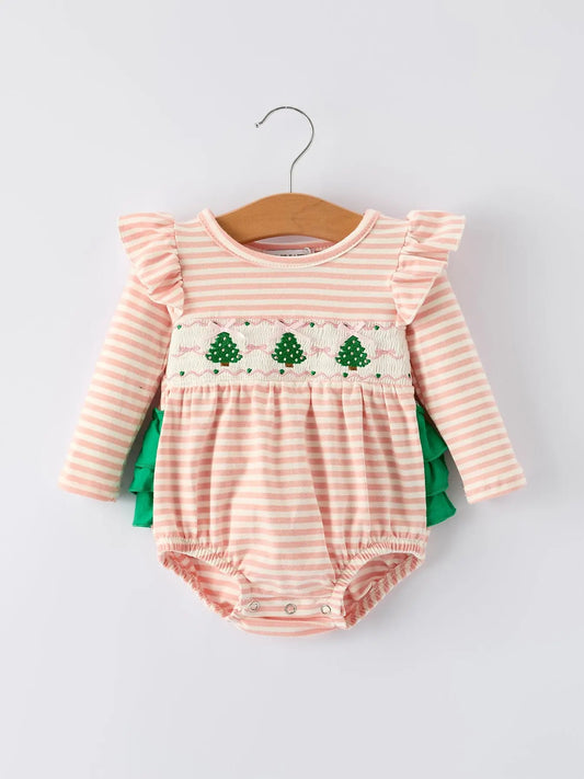 Christmas Tree Smocked Romper
