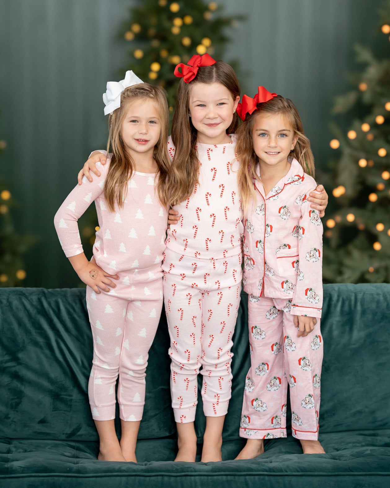 Spearmint Love Organic Waffle 2-Piece Set Pink Candy Cane