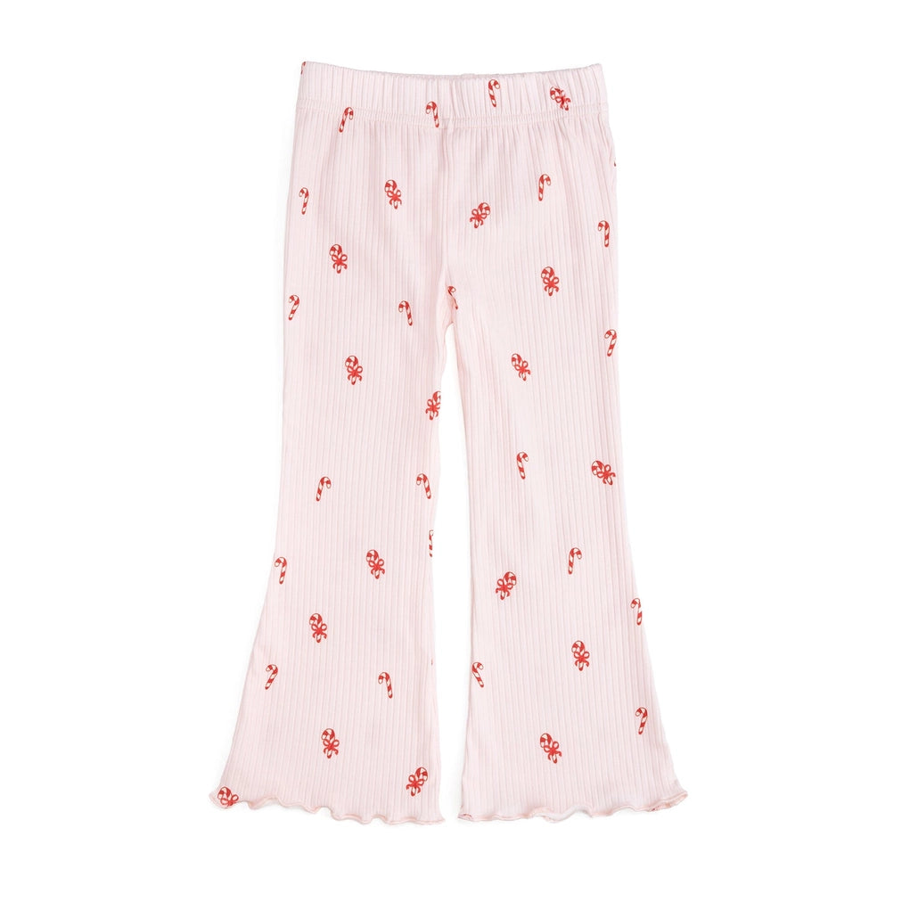 Girls Candy Cane Flare Leggings
