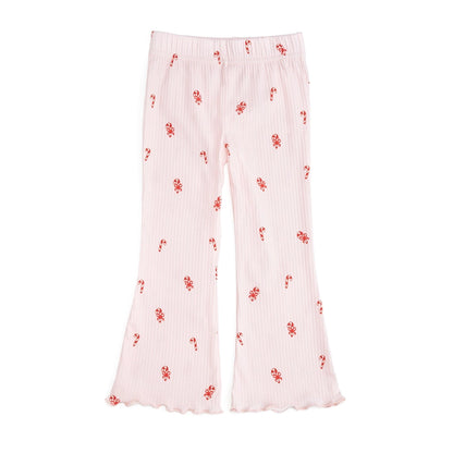 Girls Candy Cane Flare Leggings