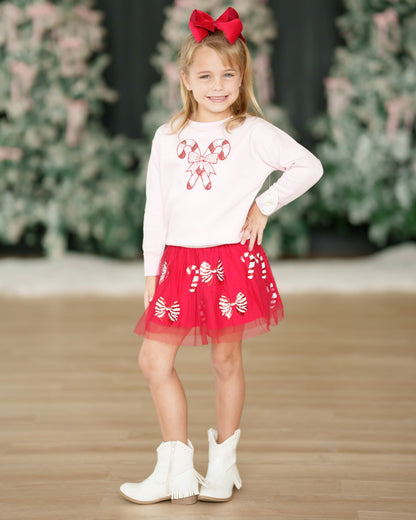 Girls Red Candy Cane Tutu