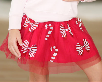 Girls Red Candy Cane Tutu