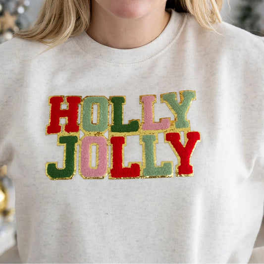 Holly Jolly Patch Christmas Sweatshirt