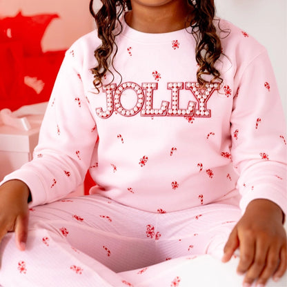 Girls Candy Cane Sweatshirt