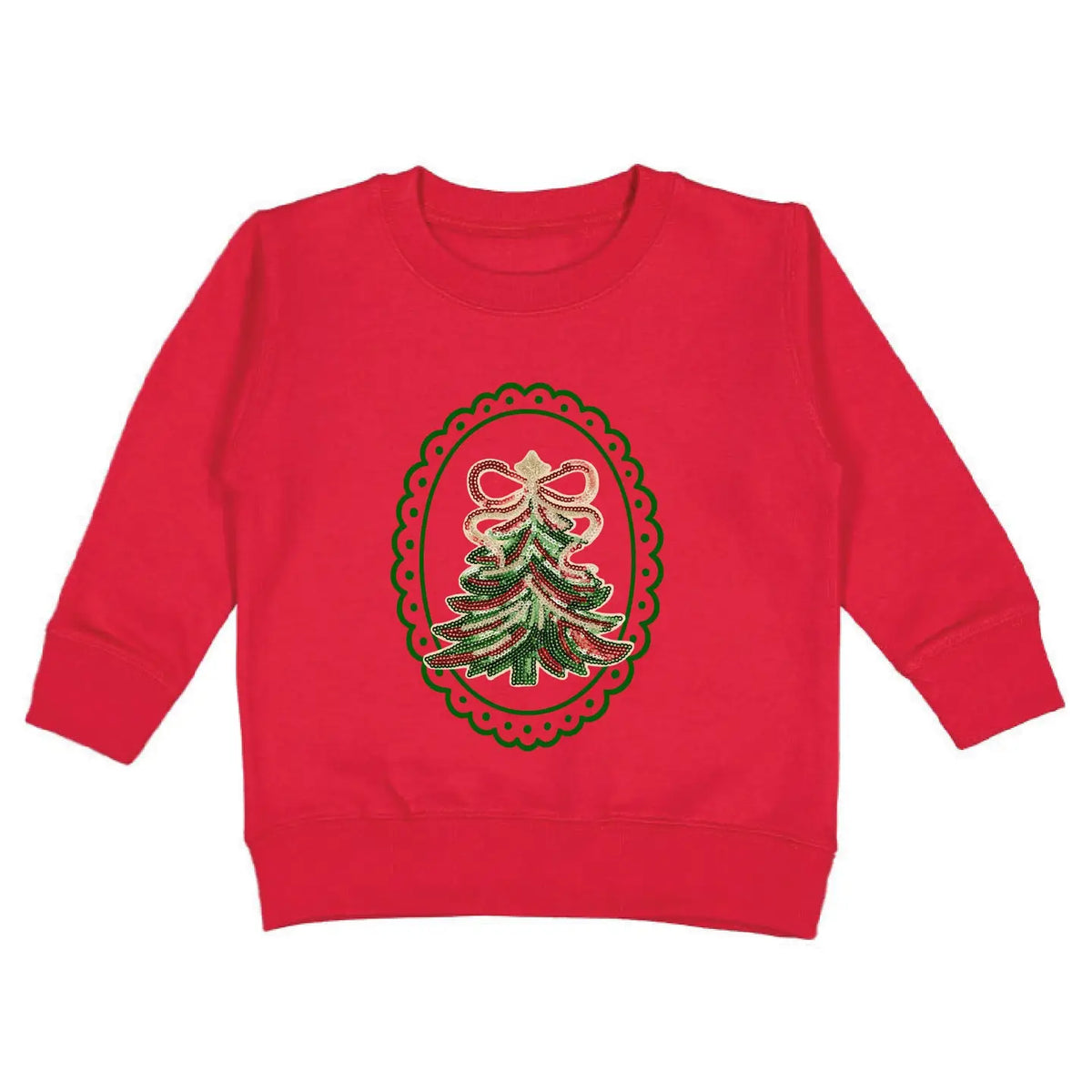 Girls Sequin Christmas Tree Patch Sweatshirt